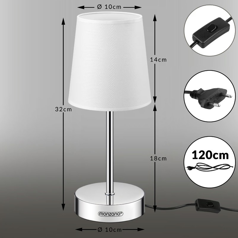 Bedside\u0020Lamp\u0020Lumi\u00E8re\u00202Pcs\u0020Set\u0020Wit\u002032x13x13cm Bedside\u0020Lamp\u0020Lumi\u00E8re\u00202Pcs\u0020Set\u0020Wit\u002032x13x13cm