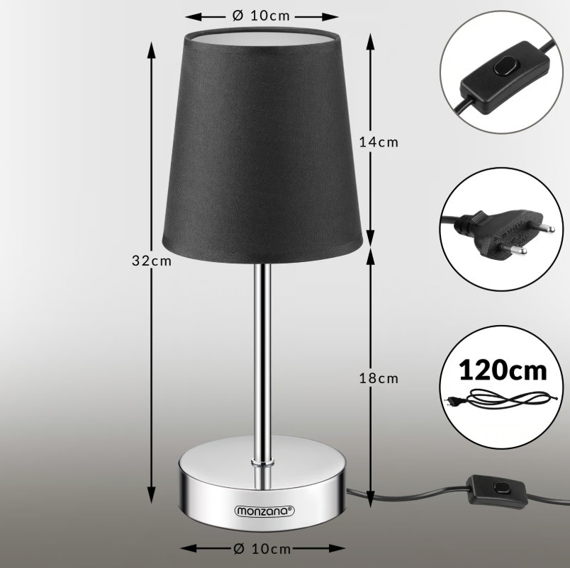 Tafellamp\u0020Lumi\u00E8re\u0020Set\u0020van\u00202\u0020Antraciet\u002032x13x13cm