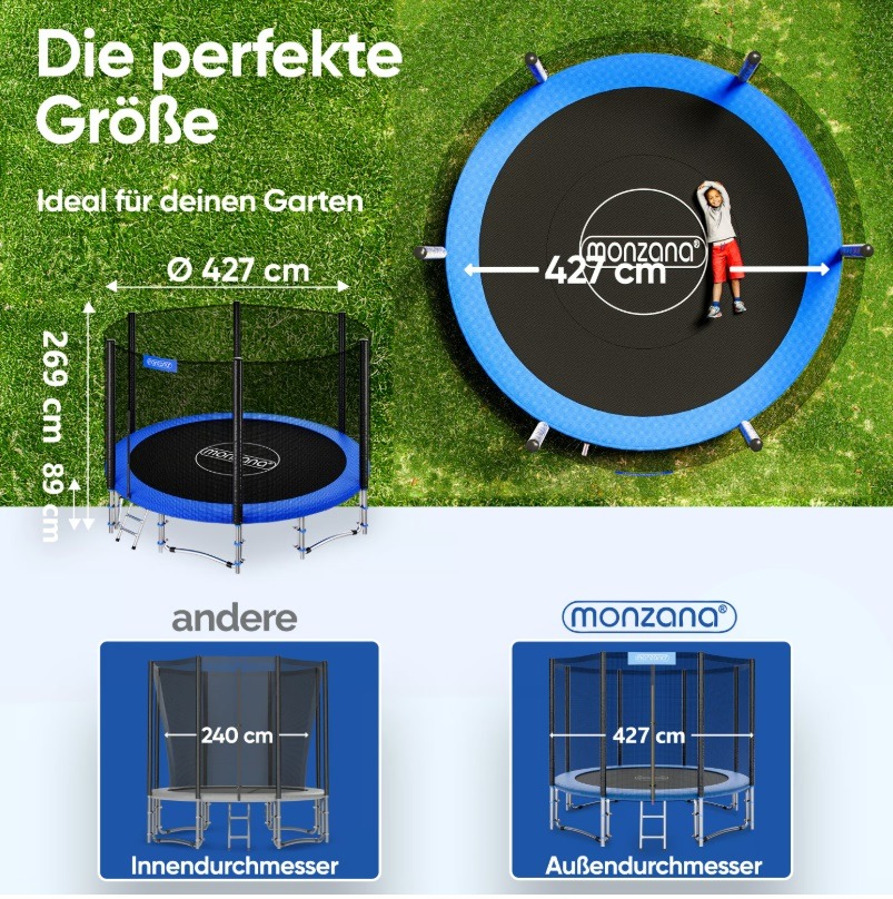 Trampoline\u0020Blauw\u0020\u00D8427cm\u0020incl\u0020Veiligheidsnet\u0020\u0026\u0020Ladder Trampoline\u0020Blauw\u0020\u00D8427cm\u0020incl\u0020Veiligheidsnet\u0020\u0026\u0020Ladder