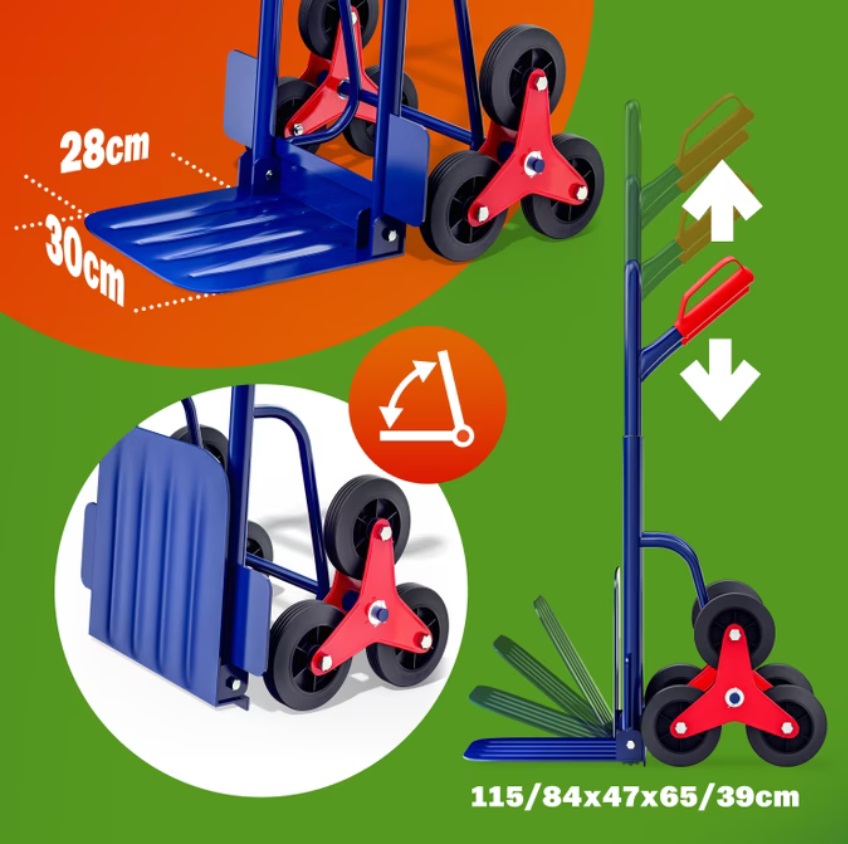 Trappen\u0020Steekwagen\u0020Blauw\u0020Rood\u0020Staal\u002065x47x115cm\u0020200kg Trappen\u0020Steekwagen\u0020Blauw\u0020Rood\u0020Staal\u002065x47x115cm\u0020200kg
