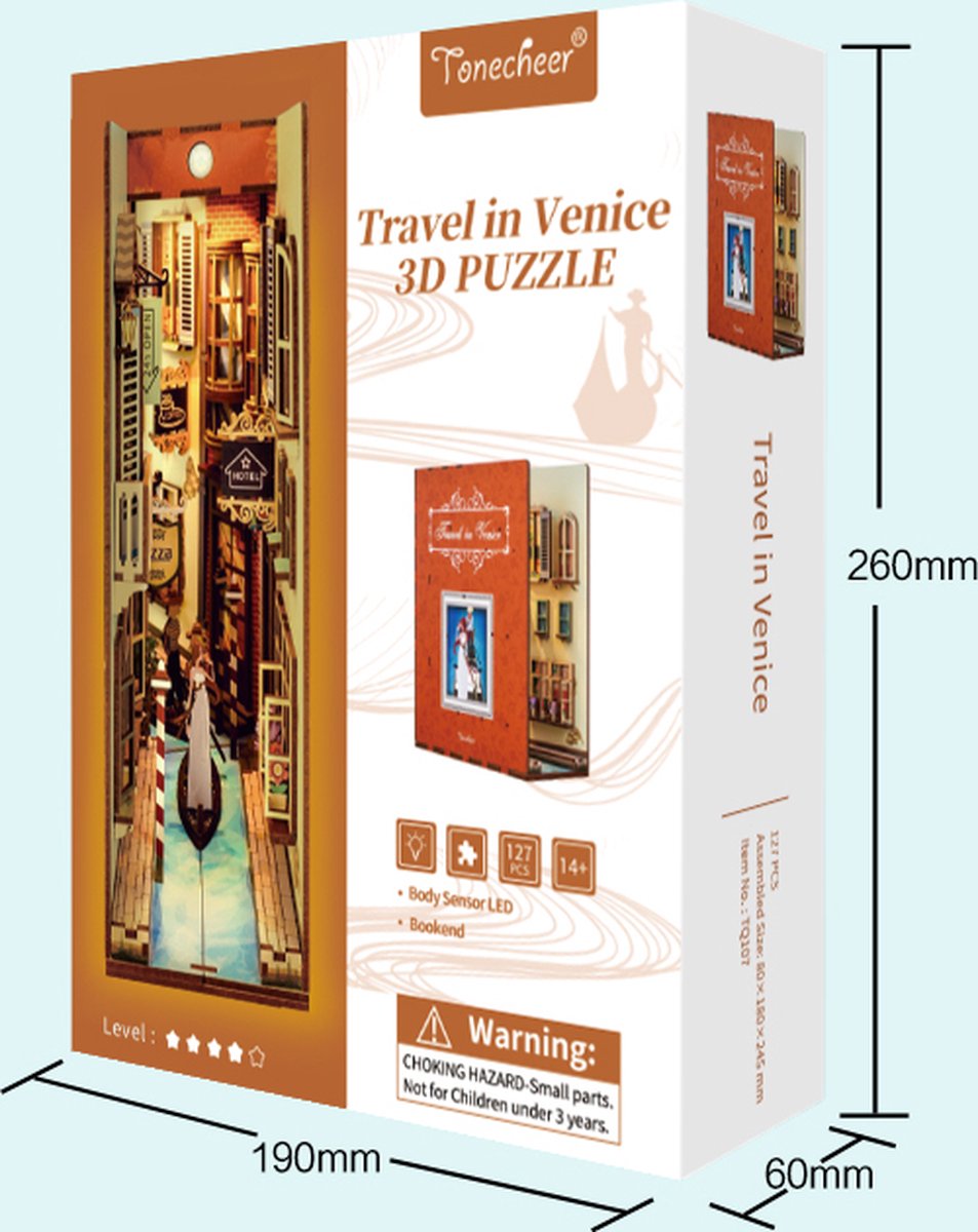 Tone\u002DCheer\u0020Book\u0020Nook\u0020Travel\u0020in\u0020Venice\u0020DIY\u0020Modelbouw\u0020Knutselen