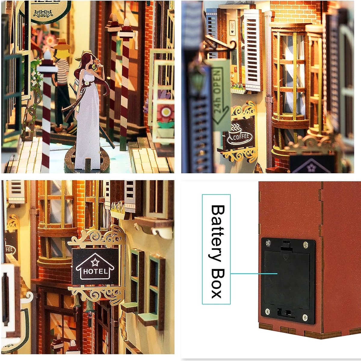 Tone\u002DCheer\u0020Book\u0020Nook\u0020Travel\u0020in\u0020Venice\u0020DIY\u0020Modelbouw\u0020Knutselen