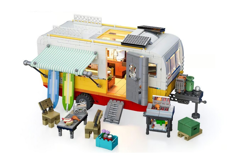 LUMIBRICKS\u0020Travel\u0020Trailer\u0020met\u0020LED\u002Dverlichting\u0020\u002D\u00201325\u0020onderdelen