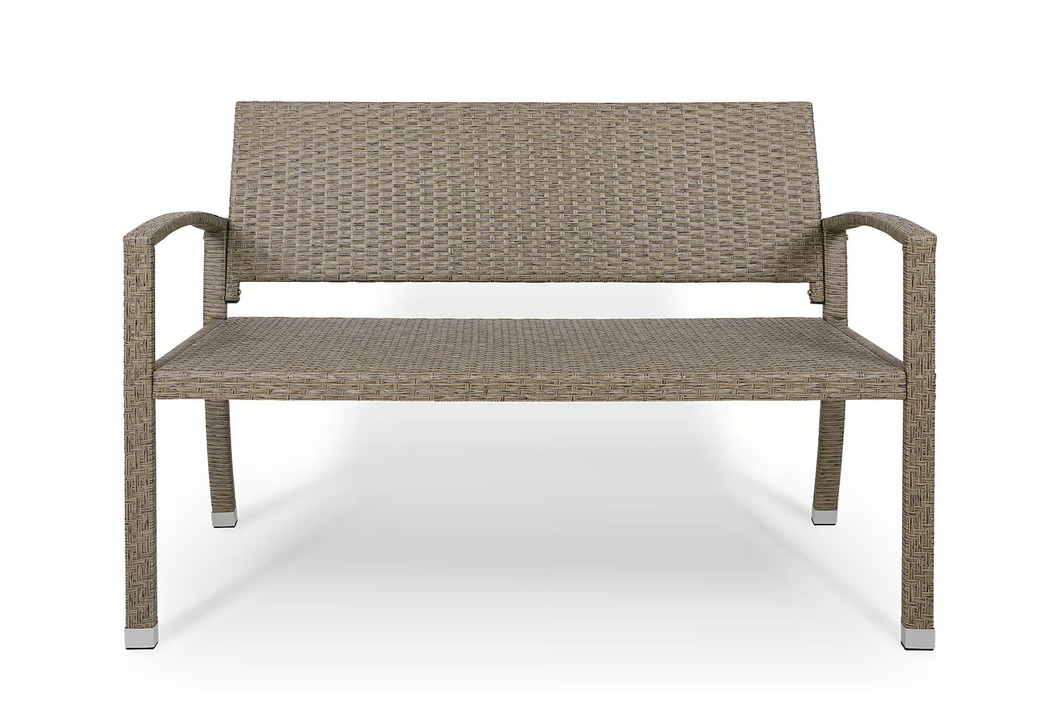 Polyrattan\u0020Tuinbank\u0020Cr\u00E8me\u002DBeige\u0020122x87x60cm