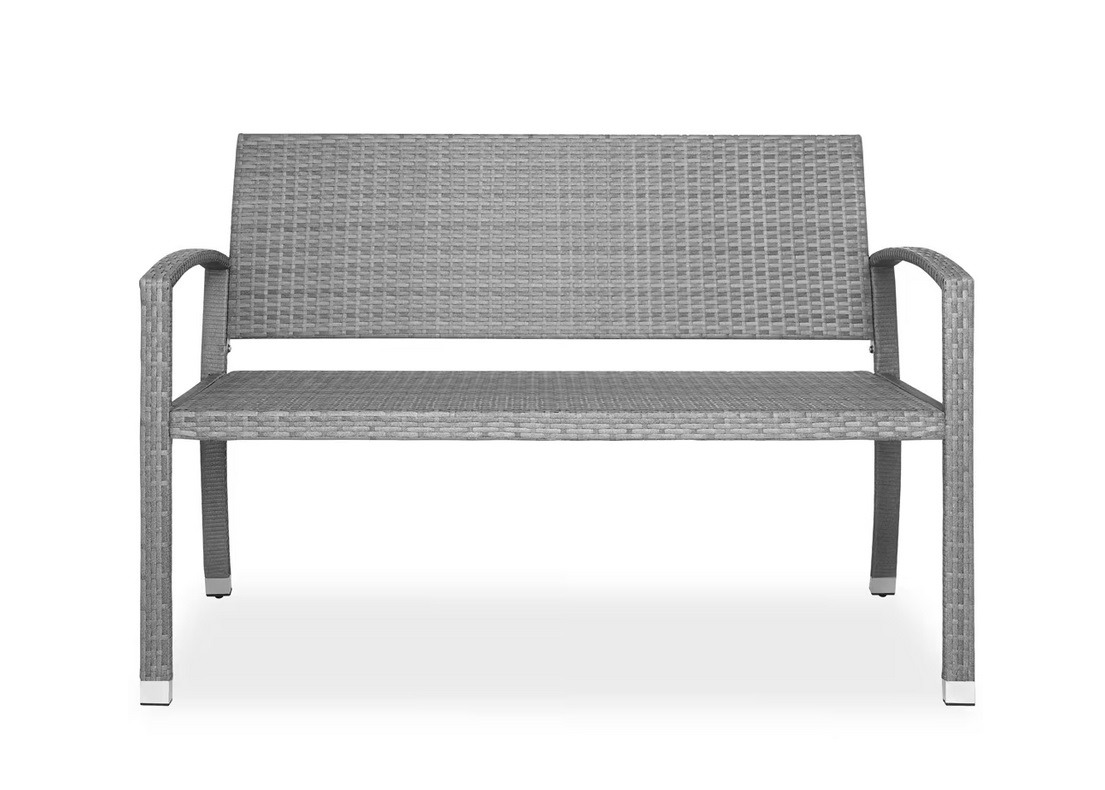 Polyrattan\u0020Tuinbank\u0020Grijs\u0020122x87x60cm