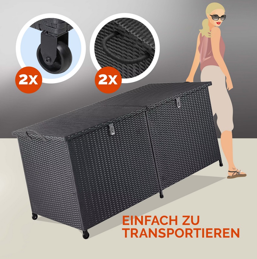 Tuinbox\u0020Polyrotan\u0020Kussenbox\u0020Zwart\u0020150x77x73cm\u0020met\u0020Wielen\u0020 Tuinbox\u0020Polyrotan\u0020Kussenbox\u0020Zwart\u0020150x77x73cm\u0020met\u0020Wielen\u0020