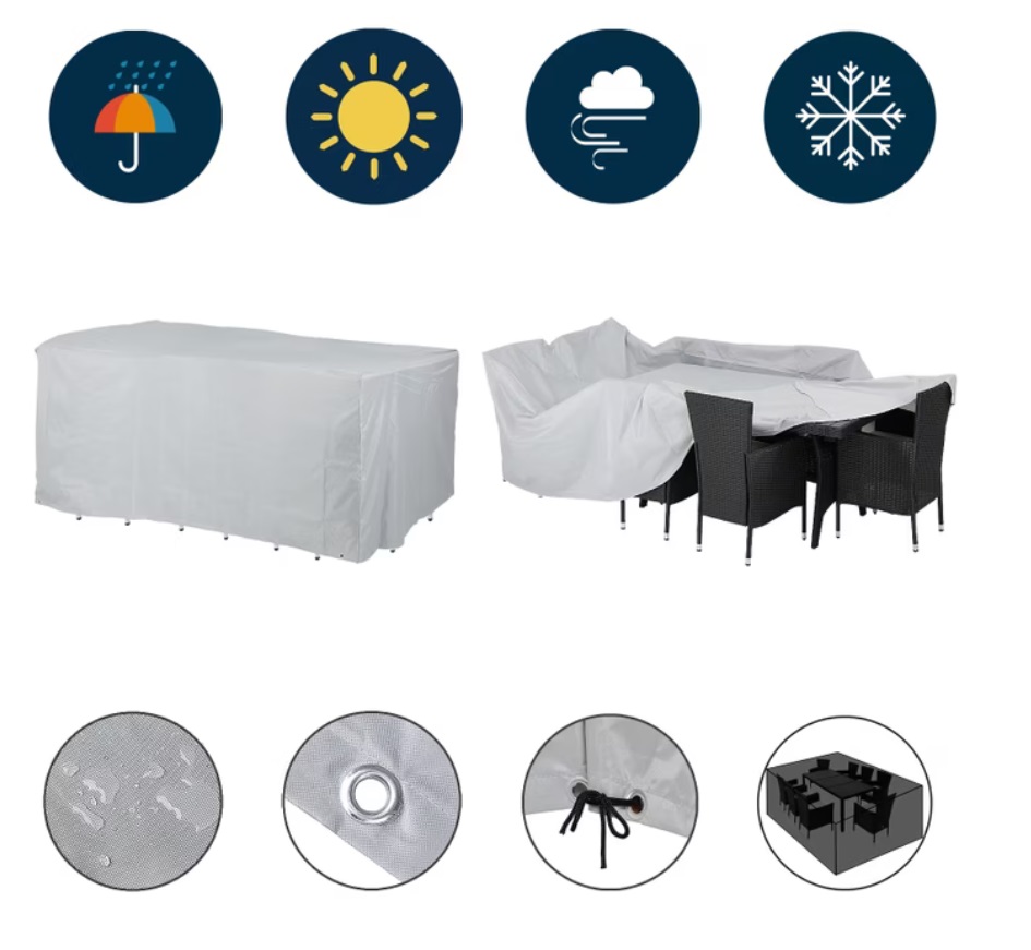 Afdekhoes\u0020Tuinset\u0020Zitset\u0020Zilver\u0020308x138x89cm