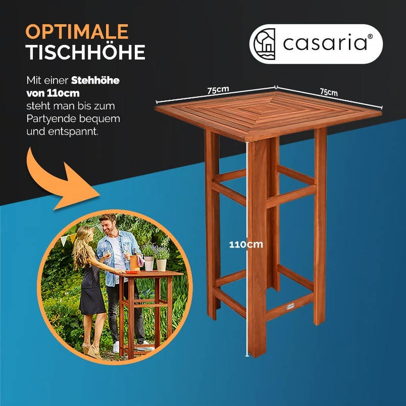 Statafel\u0020Acaciahout\u002075x75x110cm Statafel\u0020Acaciahout\u002075x75x110cm