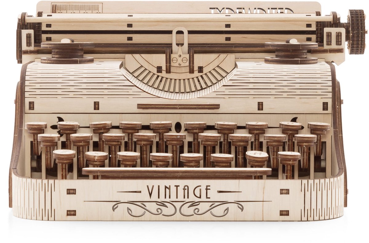 Eco\u0020Wood\u00203D\u0020Houten\u0020Vintage\u0020Typemachine\u0020DIY\u0020Modelbouw