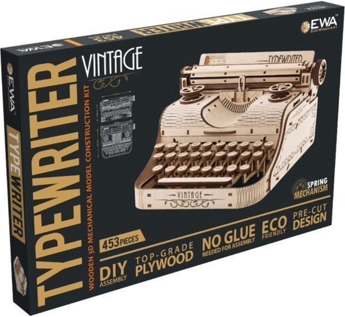 Eco\u0020Wood\u00203D\u0020Houten\u0020Vintage\u0020Typemachine\u0020DIY\u0020Modelbouw