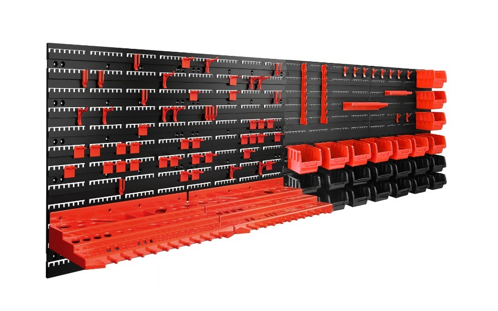 Gereedschapswand\u0020Zwart\u002FRood\u0020Kunststof\u0020190x54cm Gereedschapswand\u0020Zwart\u002FRood\u0020Kunststof\u0020190x54cm