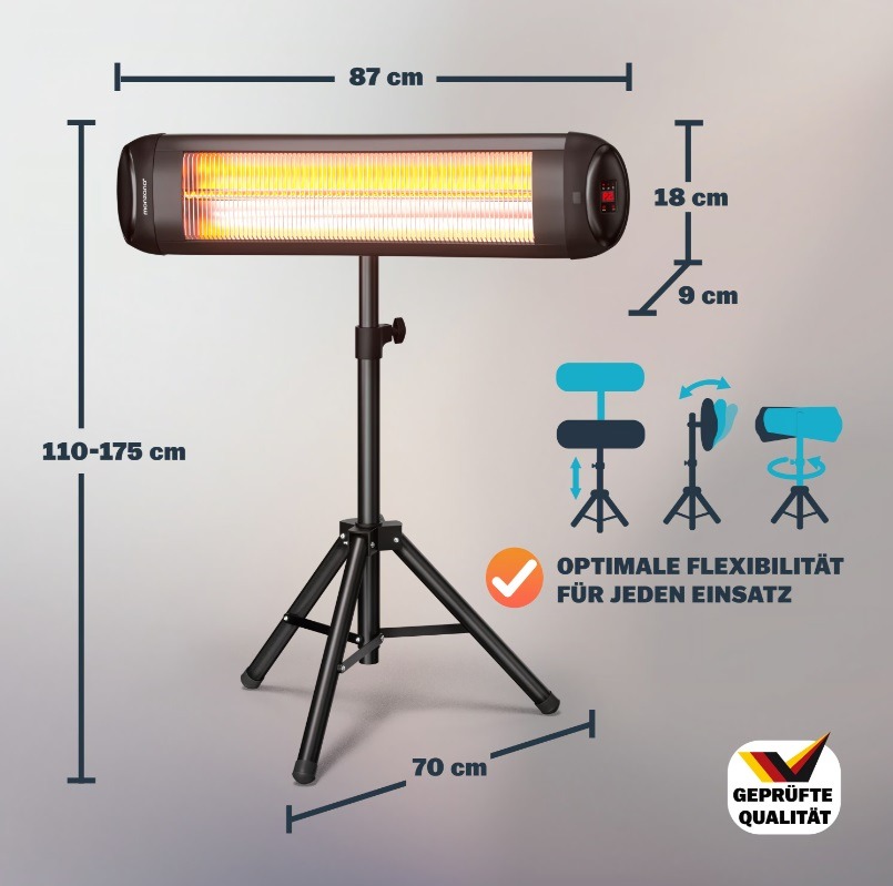 Terrasverwarmer\u0020MZH5000\u0020Zwart\u00202500W\u0020met\u0020Standaard Terrasverwarmer\u0020MZH5000\u0020Zwart\u00202500W\u0020met\u0020Standaard