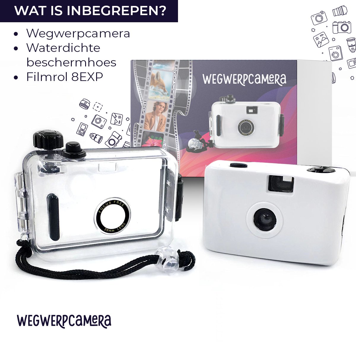 Analoge\u0020waterdichte\u0020camera\u0020met\u0020flits\u0020Wit\u0020\u002D\u0020Kinder\u0020Camera