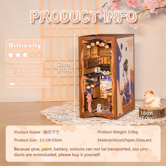 Cutebee\u0020Booknook\u0020Under\u0020the\u0020Sakura\u0020Tree\u0020Miniatuurhuis\u0020Knutselen