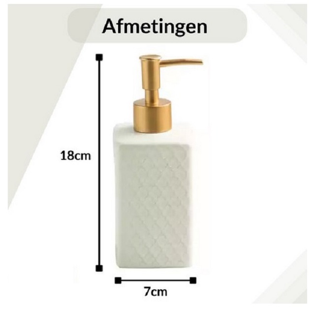 Zeepdispenser\u0020Zeeppompje\u0020Keramiek\u0020Wit\u0020350ml\u0020set\u0020van\u00202\u0020stuks