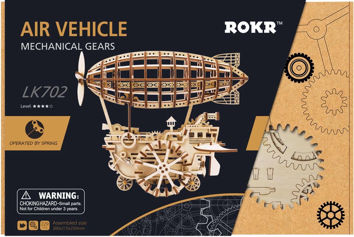 Robotime\u0020modelbouwpakket\u0020Zeppelin\u0020Airship\u0020hout\u0020Knutselen