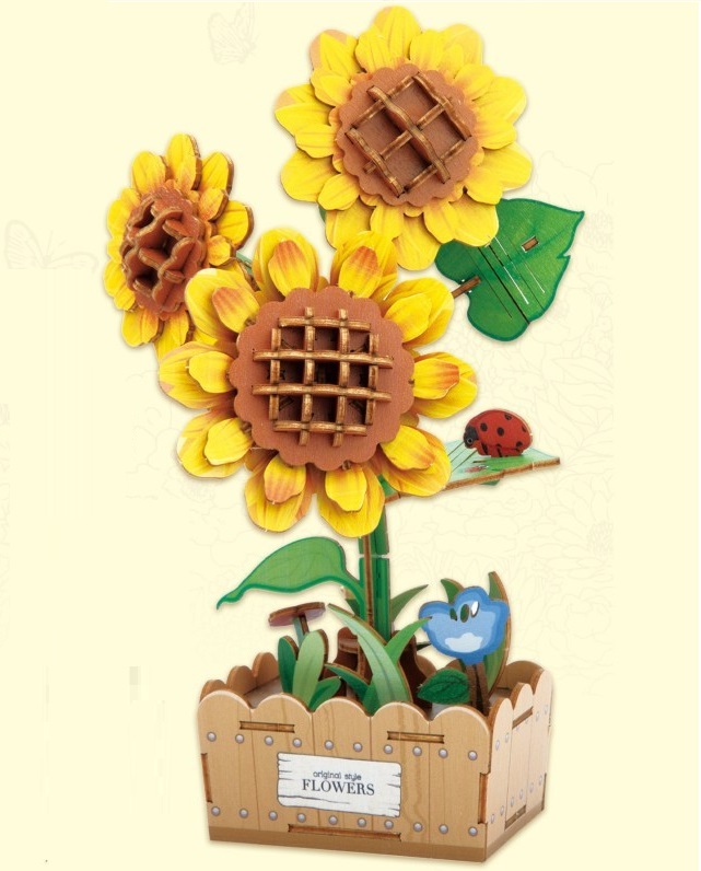 PlayfulMario\u0020Zonnebloem\u0020Houten\u0020Modelbouwset\u0020115\u0020Onderdelen\u0020Modelbouw