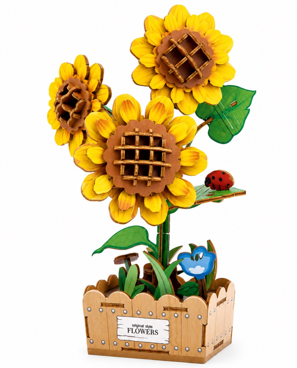 PlayfulMario\u0020Zonnebloem\u0020Houten\u0020Modelbouwset\u0020115\u0020Onderdelen\u0020Modelbouw